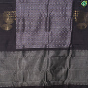 Chocolate Brown Gold And Silver Zari With Big Flower Design Border Fancy trendy Silk Saree