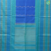 peacock blue silver gold zari bird on ladder design peacock green gold zari lines border soft silk saree