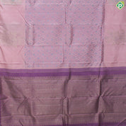 Peach Pink Flower Punch Thread work  Design Gold Zari With Self Color Border Trendy Silk Saree
