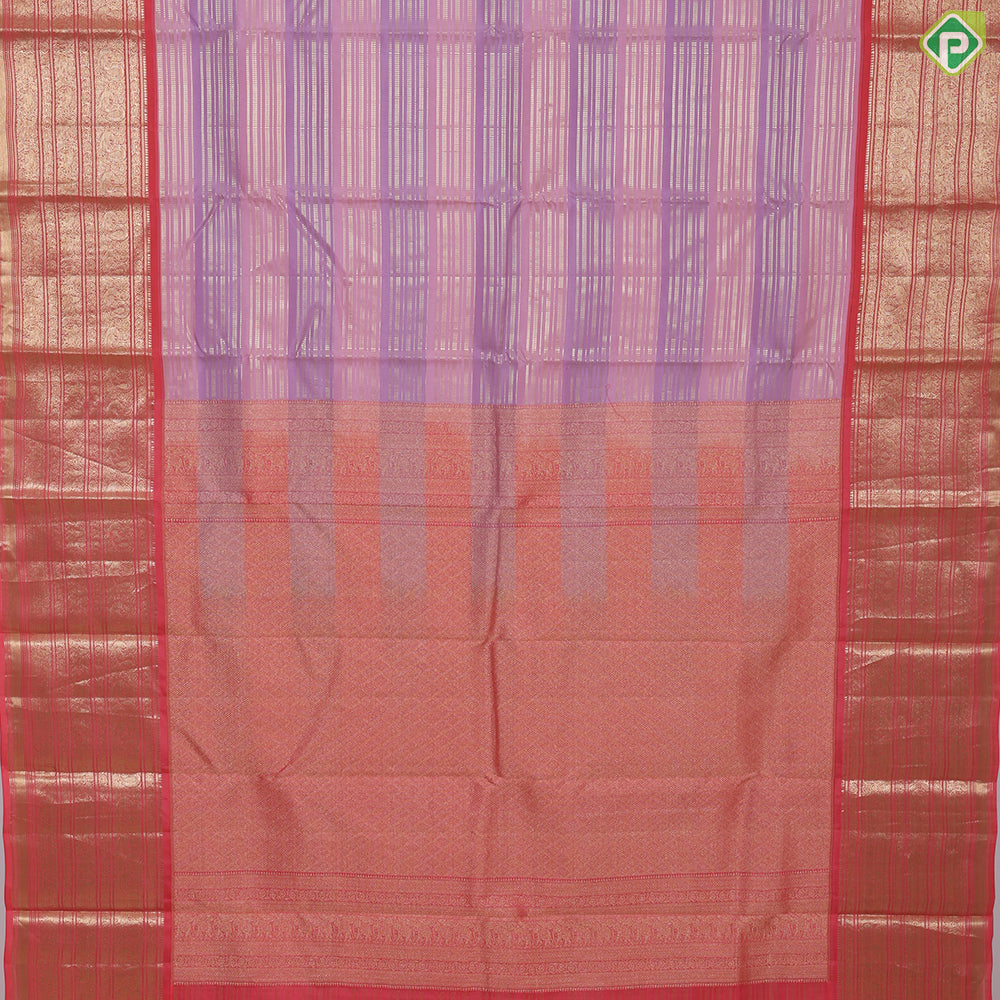 pink lavender base silver gold zari vairaoosi design peach red gold zari multi lines butta border traditional silk saree