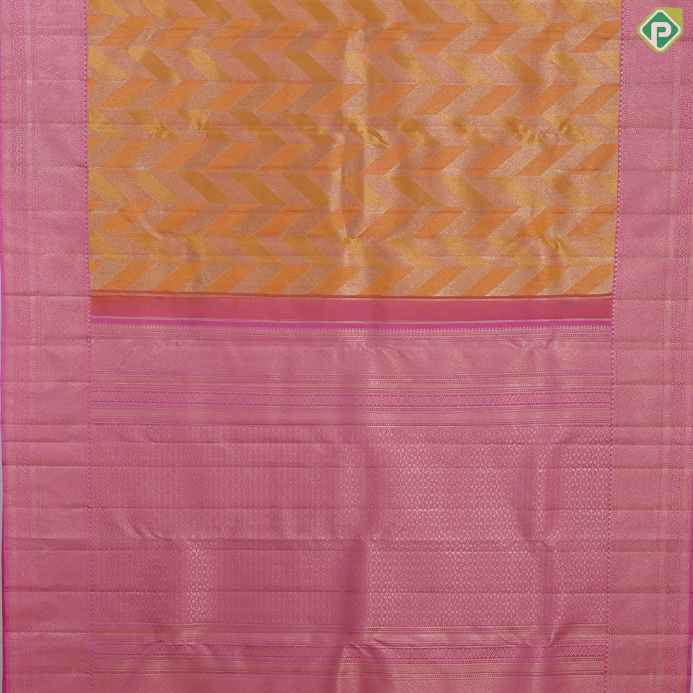 Dark lavender silver gold zari arrow line design beige silver gold zari spin weave design Trendy silk saree