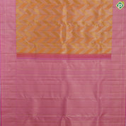 Dark lavender silver gold zari arrow line design beige silver gold zari spin weave design Trendy silk saree