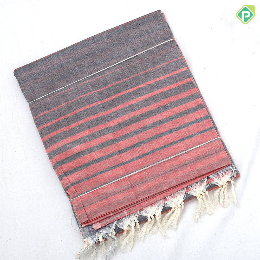 Pastel colors with pastel color lines design self gold zari border soft cotton saree
