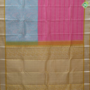 Bubblegum Pink Rexsona Green Silver Zari Peacock Lines Design Mustard Bavanji Border Design Trending Fancy Silk Saree