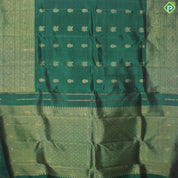 Green Color Horse Motif Gold Zari With Self Color Border Traditional Silk Saree