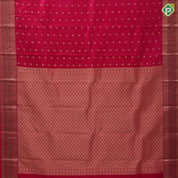 Rani pink gold zari rose peacock butta design self gold zari meena work border traditional silk saree