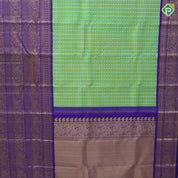 Pista green silver gold zari thousand butta design purple blue gold zari peacock butta lines high border bridal silk saree