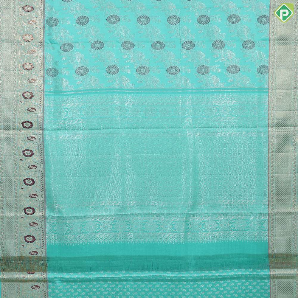 Royal violet blooming flower meena work design self border exclusive bridal silk saree