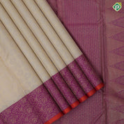 Sandal gold zari grand necklace design magenta pink silver gold zari banaras style border grand silk saree