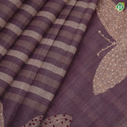 Brownish Red Beater fly Design Contrast Border Fancy Cotton Saree
