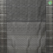 Black Colour Grand Silver Zari Floral Design Self Colour Mango Design Border Luxury Black Silk Saree