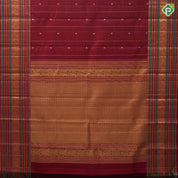 maroon gold zari lines small zari butta design self gold zari peacock butta meena work border traditional silk saree
