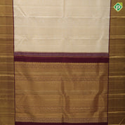 White gold zari hundred design buttas maroon gold zari partial bavanji border exclusive bridal silk saree