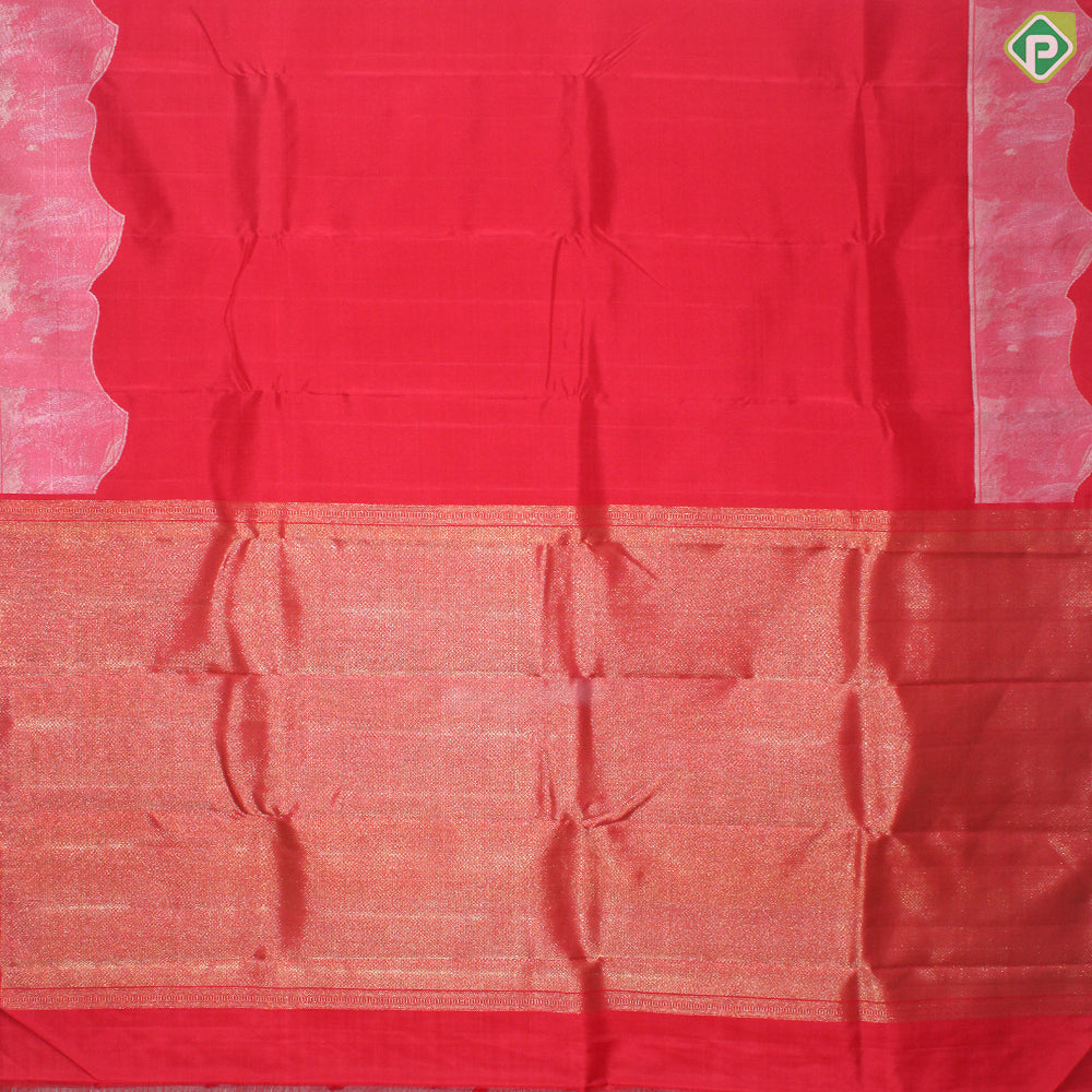 Chili Red Plain Body With Thread Border Trendy Silk Saree