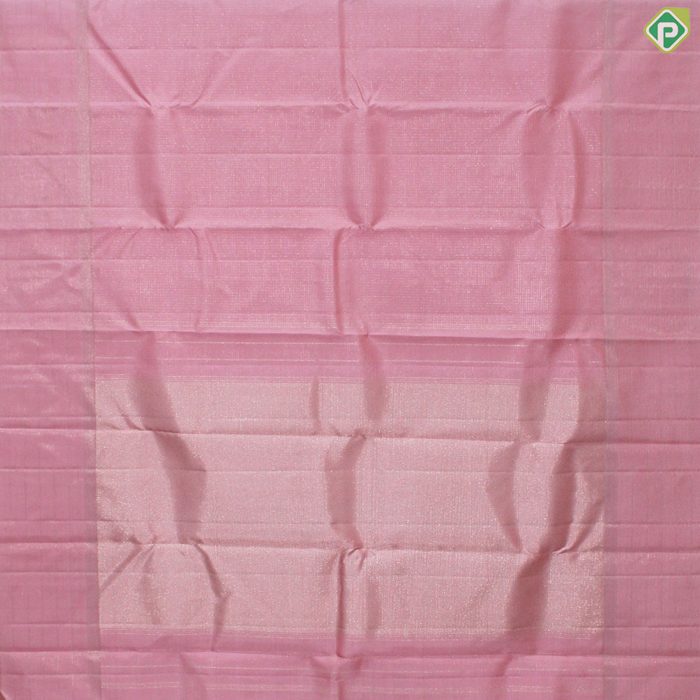 Peach Pink Gold Zari With Self Color Border traditional Silk Saree