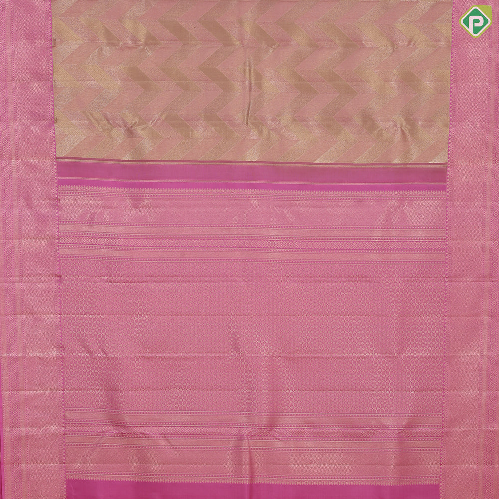 Dark lavender silver gold zari arrow line design beige silver gold zari spin weave design Trendy silk saree