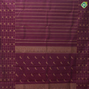 Beetroot maroon gold zari self designed stripes self color gold zari annam chakkaram lines border traditional silk saree