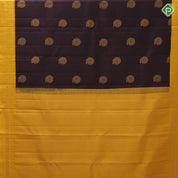 Chocolate brown  gold zari peacock design  mustard yellow peacock chakaram border design traditional silk saree