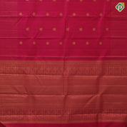 Dark pink gold zari peacock chakaram design self colour small checks border design traditional silk saree