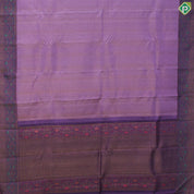 Rose Pink Gold Zari Zig-Zag and Floral Design With Purple Color Meena Work Border Traditional Silk Saree
