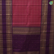 Magenta gold zari velthaari lines design purple gold zari round butta retta pattai border vintage silk saree