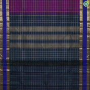 Purple Pink Gold Zari Kattam (Checkered) Contrast Gold Zari Rettapet Border Traditional Silk Saree