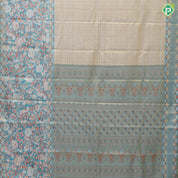 silver gold zari by zari checked weaved design jade green parrot rose cashew detailed border bridal silk saree