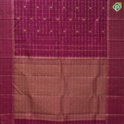 Purple pink gold zari solid check annam chakram butta self gold zari tissue green edge border traditional silk saree