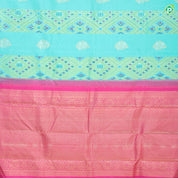 Rexona Green silver Gold Zari Butta Ikkat Pochampalli silk saree