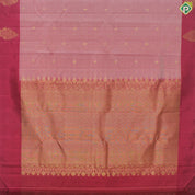 Peach Pink Gold Zari  With Chili Red Border Traditional silk Saree
