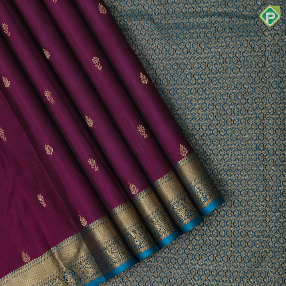 Manthulir Gold Zari Thilagam Flower Butta Design Pink Colour Floral Border Design Pure Mix Silk Saree