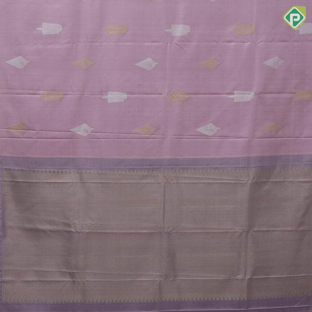 Light Onion Pink Gold Silver Zari Ice Pop Butta Design  Border Less Trendy Silk Saree