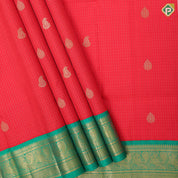 Tomato red gold zari kattam and leaf butta bottle green gold zari peacock butta border pattu paavadai lehanka