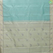 Light See Green With Creamy White Border Traditional Silk Saree