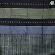 Tri color designed partial lines design borderless color full pallu soft silk saree