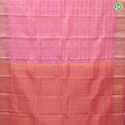 Peach gold zari window panel mid fancy butta pink gold zari fancy border Pure Mix silk saree