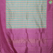 Multi Colure Checked With Pink Colure Border Trendy Designer Silk Saree