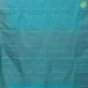 Teal Blue Neem Zari Floral Design Self Colour Border Design Grand Silk Saree