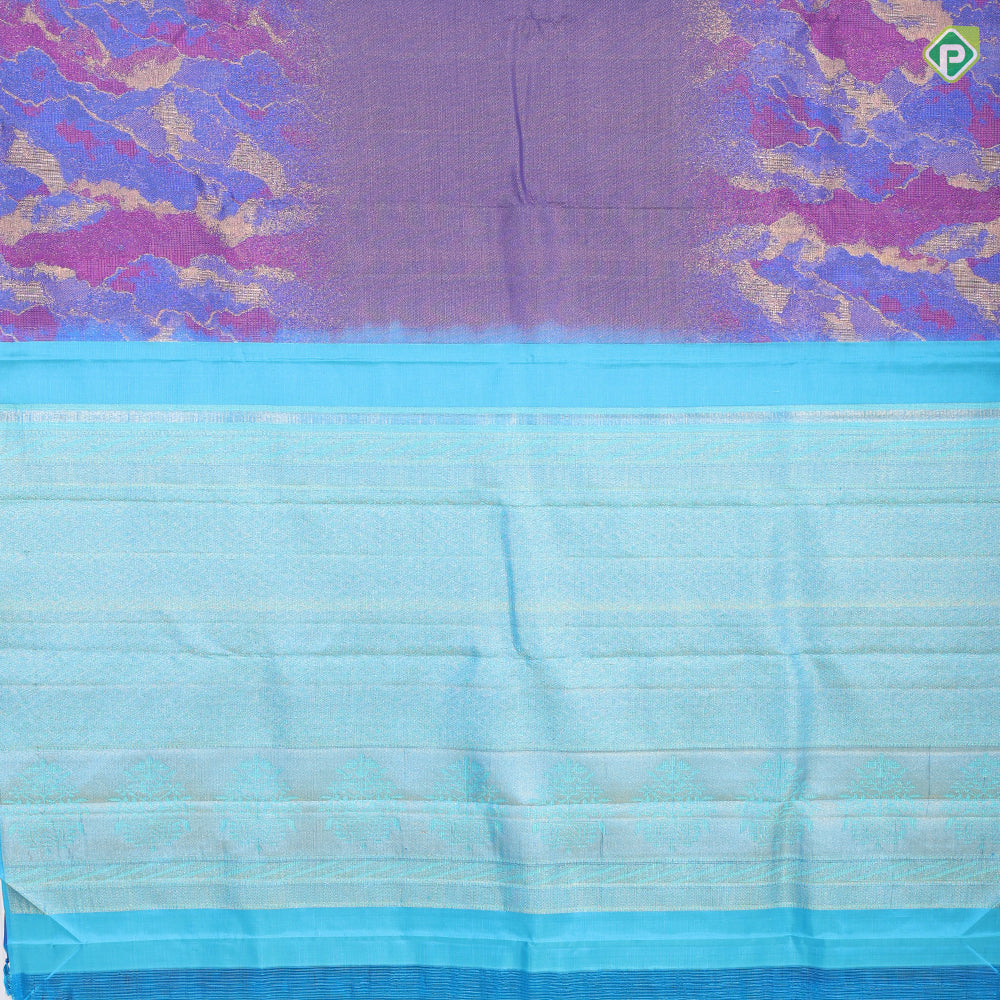 Dark blue gold zari shimmer lights stars shines design border galaxy effect signature edition silk saree