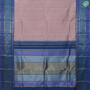 Magenta Red Whit small Checks Gold Zari with Royal Blue Silver And Gold Zari Border Traditional Silk Saree