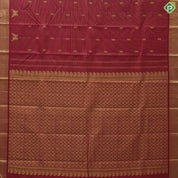 Beetroot gold zari vairaoosi fancy mango double parrot butta self gold zari green edge border traditional silk saree