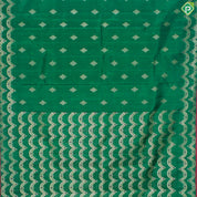 Green Gold Zari Rangoli Motif With Self Color Turning C Type Meena Work Border  Trendy Silk Saree