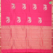 Rani Pink Elephant meena work butta motifs design self edge border trendy silk saree