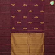 Maroon gold zari Kandapiranda butta design self vairaoosi checks border traditional silk saree