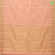 peach gold zari self designer thilagam butta self color gold zari elephant annam butta edge border traditional silk saree