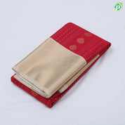 Rani red gold zari Stripes Thilagam stripes design sandal gold zari rangoli design border art silk saree