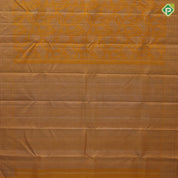 Dark orange neem zari multi shapes design self color multi design lines border self weaved silk saree