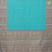 Rexona green silver gold zari rudraksham butta design lavender silver gold zari banaras style border fusion silk saree