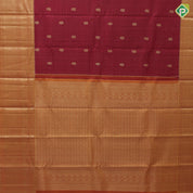 Marron Gold Zari Vairaoosi Checks Peacock Chagaram Design Mustard Yellow Peacock Ruthracham Flower MayilKan Border Design Traditional Silk Saree
