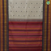 Gainsboro Thread Peacock Motif Design Dark Brown Peacock Border Design Traditional Silk Saree